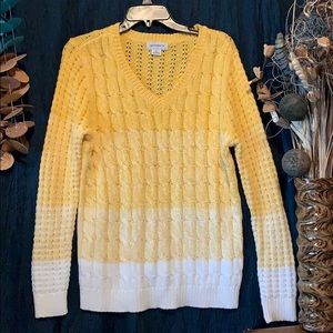 Liz Claiborne yellow & white ladies XL sweater